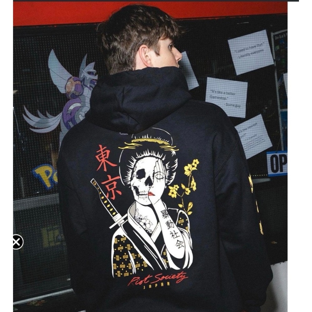 Riot Society Geisha Shame Mens‎ Hoodie Large